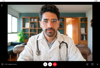 Doctor on a video call with a patient.