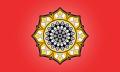 mandala coloring book.red background 