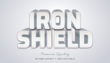 Iron shield 3d - editable text effect