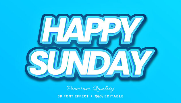 Happy sunday 3d - editable text effect