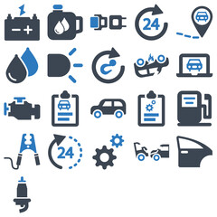 Auto service icons set