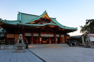 東京都 夕暮れの神田明神 拝殿