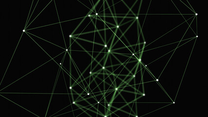 抽象的な技術の背景　コンピューターマトリックス　粒子の未来的なサイバー背景　3Dレンダリング