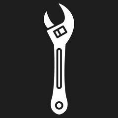 Wrench icon in white color