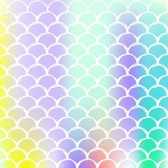 Mermaid scales background with holographic gradient.