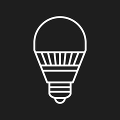 Led bulb icon in white color