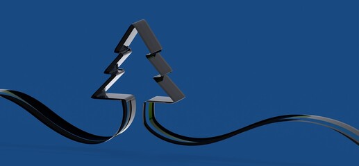 3d merry christmas card modern 3d minimal tree