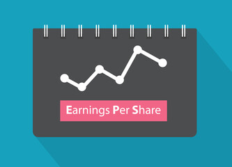 EPS Earnings Per Share concept on spiral notebook- vector illustration