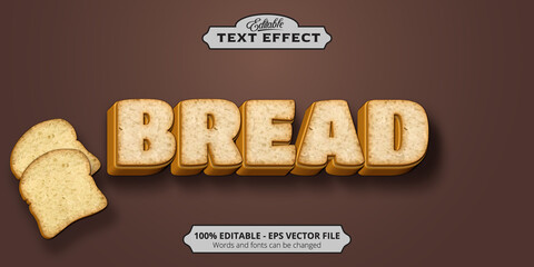 Editable text effect, Bread text - obrazy, fototapety, plakaty