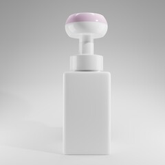 soap bottle foam dispenser with box blank for mockup front view