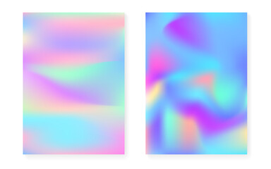 Holographic gradient background set with hologram cover.