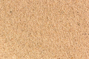 Tuinposter Zand natuur textuur. Bovenaanzicht van strand zand achtergrond © Albert Ziganshin
