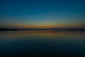 Senezh Lake after sunset. Moscow oblast
