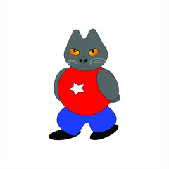 angry expression cat cartoon design