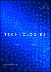 Digital technology abstract background. Artificial intelligence, deep learning and big data concept.