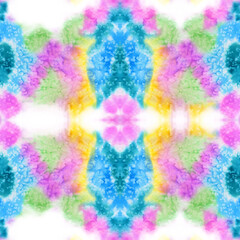 Fototapeta na wymiar Bright, summer Tie-dye seamless pattern