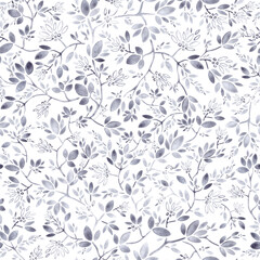 Hand-drawn floral seamless pattern.   Nature floral repeated background for fabric design. Simple and stylish print in neutral colors.