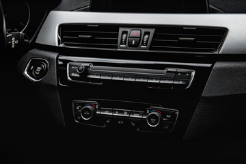 Fototapeta na wymiar Air condition and media control in modern car.