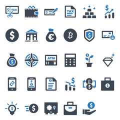 Business financial icons set