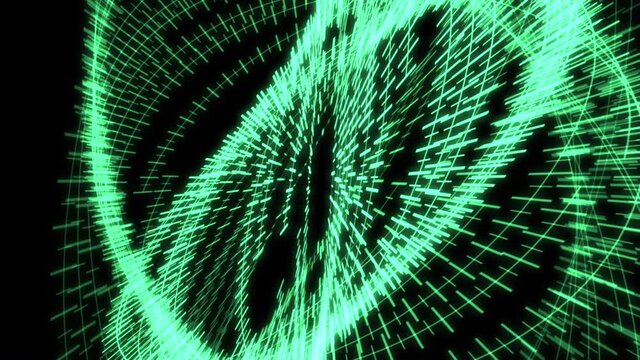 3D Circle Edges Audio Reactive Bouncing Green VJ Loop Animation Background 