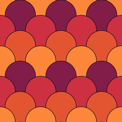 Seamless scales pattern. Japan traditional ornament. Ethnic embroidery. Repeated scallops. Vector tiles. Fish scale. Repeat scallop shapes background. Japanese sashiko uroko motif. Squama wallpaper