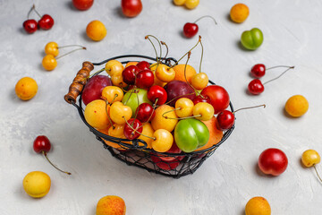 Fresh summer fruits and berries.