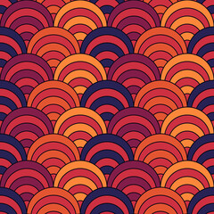 Fototapeta na wymiar Seamless scales pattern. Japan traditional ornament. Ethnic embroidery. Repeated scallops. Vector tiles. Fish scale. Repeat scallop shapes background. Japanese sashiko uroko motif. Squama wallpaper.