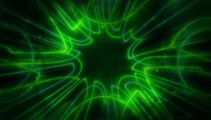 green glowing neon matrix with center space for text or logo
