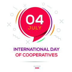 Creative design for International Day of Cooperatives), 04 July, Vector illustration.
