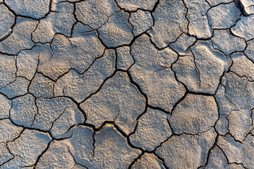 Drought land without water texture. Global water scarcity on the planet. Global warming and greenhouse effect