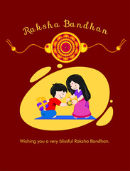 Rakhi Festival Background Design with Creative Rakhi Illustration, Indian festival Raksha Bandhan Vector Illustration with hindi text 'raksha bandhan'