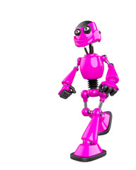 nice robot is walking