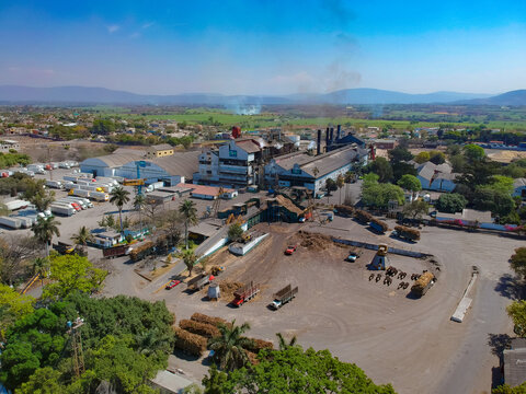 Toma a&eacute;rea, Dron, Ingenio azucarero, Zacatepec, Morelos, M&eacute;xico, 2021