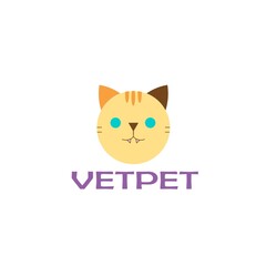  cute cat vetpet logo design icon vector veterinary clinic pet store logo