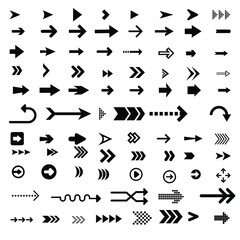 Arrows big collection png vector. Arrow, Cursor, simple arrows, Vector illustration, web icons. Arrows isolated on white background.
