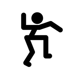 Stick man icon, dynamic position. Figures, standing posture symbol, sign. Pictogram isolated on white background. Abstract person posing for presentation. Vector illustration.