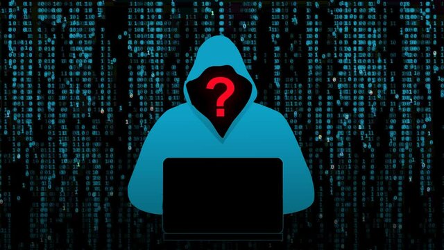Hacker in a hoodie - loop