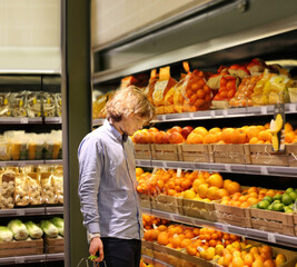 Man buying fruits and vegetables  at the market