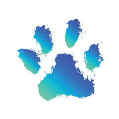 Ink Dog's Paw, Cat`s Paw, grunge style, Vector.	

