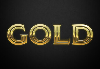 Old Gold Text Style with Ingot Glossy Effect Mockup