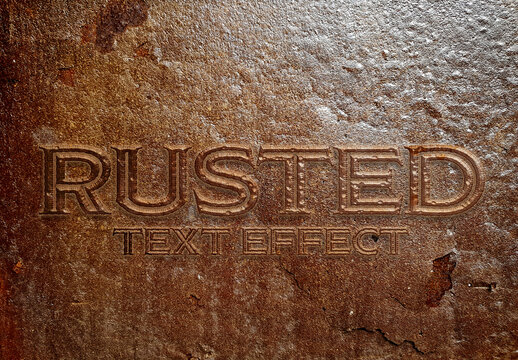 Rusted Metal Text Effect Mockup