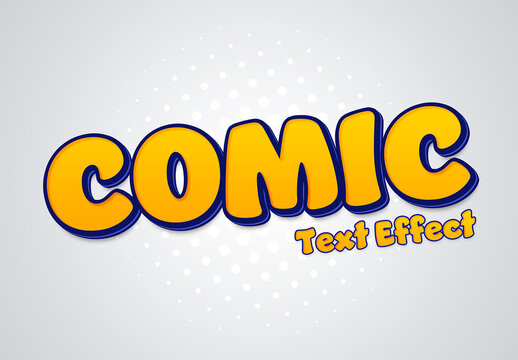 Comic Book Cartoon Text Effect Mockup