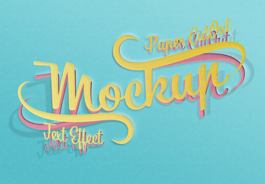 Paper Cutout Text Effect Mockup