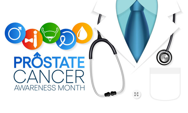 Prostate Cancer awareness month is observed every year during September, it is marked by an uncontrolled (malignant) growth of cells in the prostate gland. Vector illustration