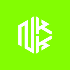 Fototapeta premium NKK logo NKK icon NKK vector NKK monogram NKK letter NKK minimalist NKK triangle NKK hexagon Circle Unique modern flat abstract logo design 