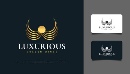 Luxury Golden Wings Logo Design Template