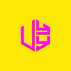 Obraz premium UYY logo UYY icon UYY vector UYY monogram UYY letter UYY minimalist UYY triangle UYY hexagon Circle Unique modern flat abstract logo design 