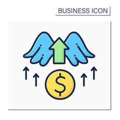 Angel investor color icon. Investors invest money into new startup ideas. Profitable investment. Business plan. Business concept. Isolated vector illustration