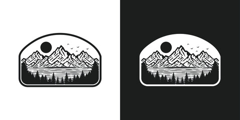 Vintage badge mountain shirt sticker hat outdoor adventure 2