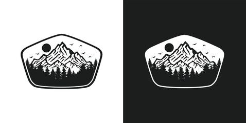 Vintage badge mountain shirt sticker hat outdoor adventure 1